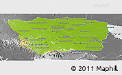 Physical Panoramic Map of Battambang, desaturated