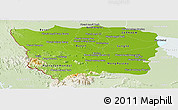 Physical Panoramic Map of Battambang, lighten