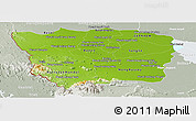 Physical Panoramic Map of Battambang, lighten, semi-desaturated