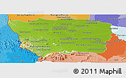 Physical Panoramic Map of Battambang, political shades outside