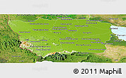 Physical Panoramic Map of Battambang, satellite outside
