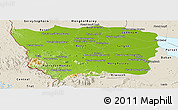 Physical Panoramic Map of Battambang, shaded relief outside