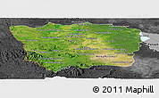 Satellite Panoramic Map of Battambang, darken, desaturated