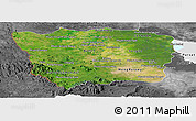 Satellite Panoramic Map of Battambang, desaturated