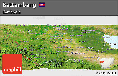 Satellite Panoramic Map of Battambang