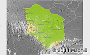 Physical 3D Map of Rattanak Mondul, desaturated