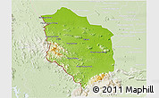 Physical 3D Map of Rattanak Mondul, lighten