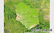 Physical 3D Map of Rattanak Mondul, satellite outside