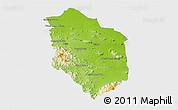 Physical 3D Map of Rattanak Mondul, single color outside