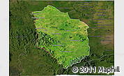 Satellite 3D Map of Rattanak Mondul, darken