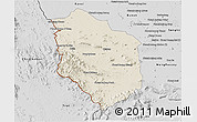Shaded Relief 3D Map of Rattanak Mondul, desaturated