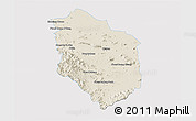 Shaded Relief 3D Map of Rattanak Mondul, single color outside