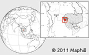 Blank Location Map of Rattanak Mondul, highlighted country, highlighted parent region