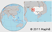 Gray Location Map of Rattanak Mondul, highlighted country, within the entire country