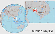 Gray Location Map of Rattanak Mondul, highlighted parent region, within the entire country