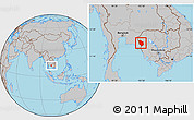 Gray Location Map of Rattanak Mondul