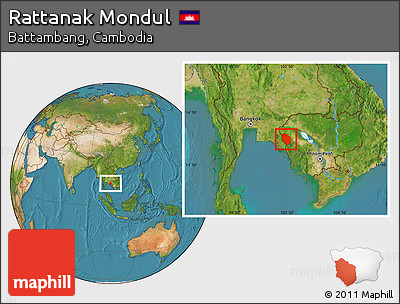 Satellite Location Map of Rattanak Mondul
