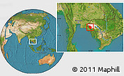 Satellite Location Map of Rattanak Mondul, highlighted parent region