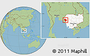 Savanna Style Location Map of Rattanak Mondul, highlighted country