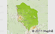 Physical Map of Rattanak Mondul, lighten