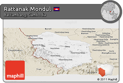 Classic Style Panoramic Map of Rattanak Mondul