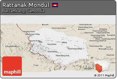 Classic Style Panoramic Map of Rattanak Mondul