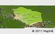 Physical Panoramic Map of Rattanak Mondul, darken