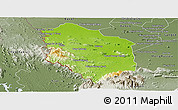 Physical Panoramic Map of Rattanak Mondul, semi-desaturated