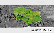 Satellite Panoramic Map of Rattanak Mondul, desaturated