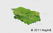 Satellite Panoramic Map of Rattanak Mondul, single color outside