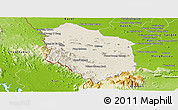 Shaded Relief Panoramic Map of Rattanak Mondul, physical outside