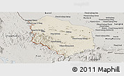 Shaded Relief Panoramic Map of Rattanak Mondul, semi-desaturated