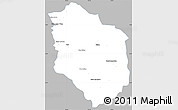 Gray Simple Map of Rattanak Mondul, single color outside