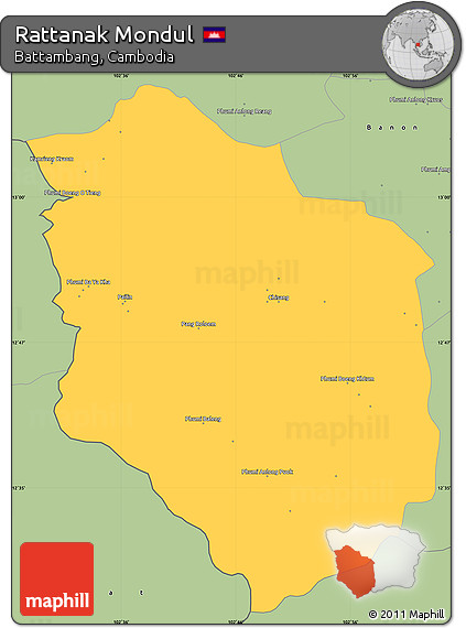 Savanna Style Simple Map of Rattanak Mondul