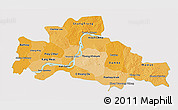 Political Shades 3D Map of Kampong Cham, single color outside