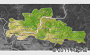 Satellite 3D Map of Kampong Cham, darken, desaturated
