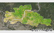 Satellite 3D Map of Kampong Cham, darken, semi-desaturated