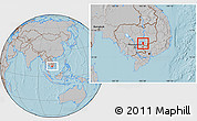 Gray Location Map of Dambe, hill shading