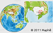 Physical Location Map of Dambe, highlighted country, within the entire country
