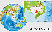 Physical Location Map of Dambe, highlighted country, highlighted parent region