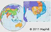 Political Location Map of Dambe, highlighted parent region, within the entire country