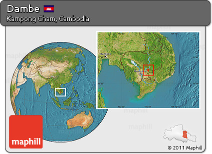 Satellite Location Map of Dambe