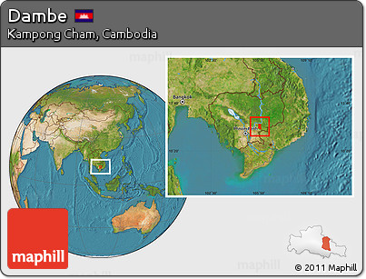Satellite Location Map of Dambe