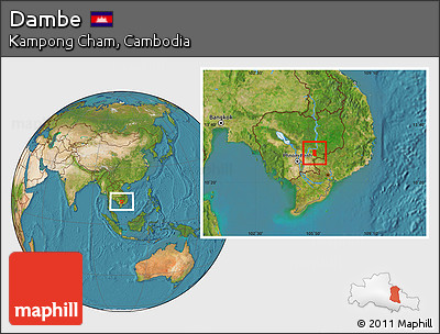 Satellite Location Map of Dambe