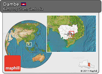 Satellite Location Map of Dambe, highlighted country, highlighted parent region