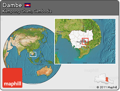 Satellite Location Map of Dambe, highlighted country, highlighted parent region