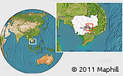 Satellite Location Map of Dambe, highlighted country, highlighted parent region