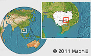 Satellite Location Map of Dambe, highlighted country