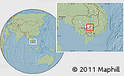 Savanna Style Location Map of Dambe, highlighted parent region, hill shading