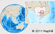 Shaded Relief Location Map of Dambe, highlighted country, within the entire country